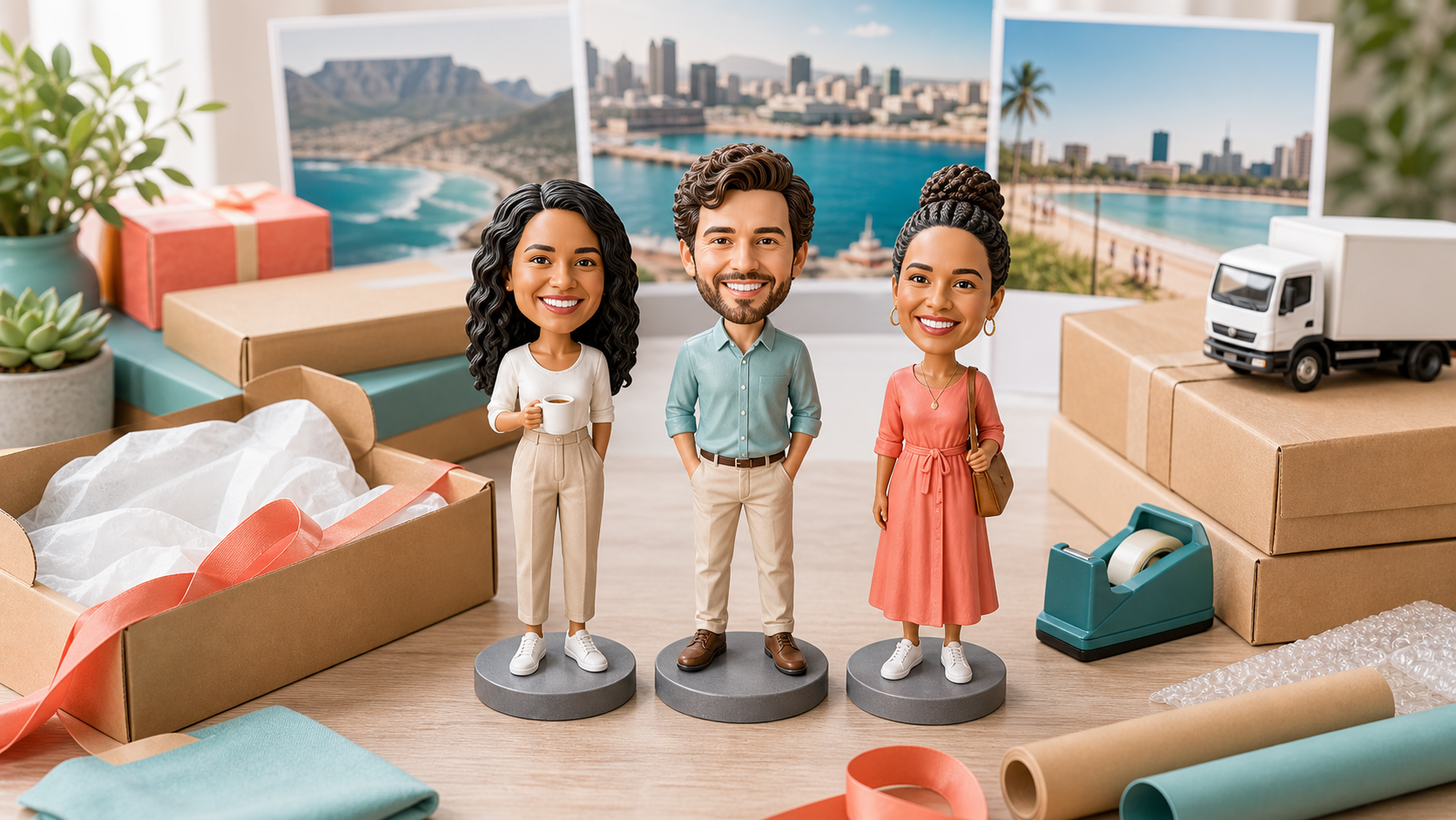 Custom bobble heads Cape Town Durban and delivery South Africa Custom bobble heads for Cape Town Durban and South African delivery with packaged figurines