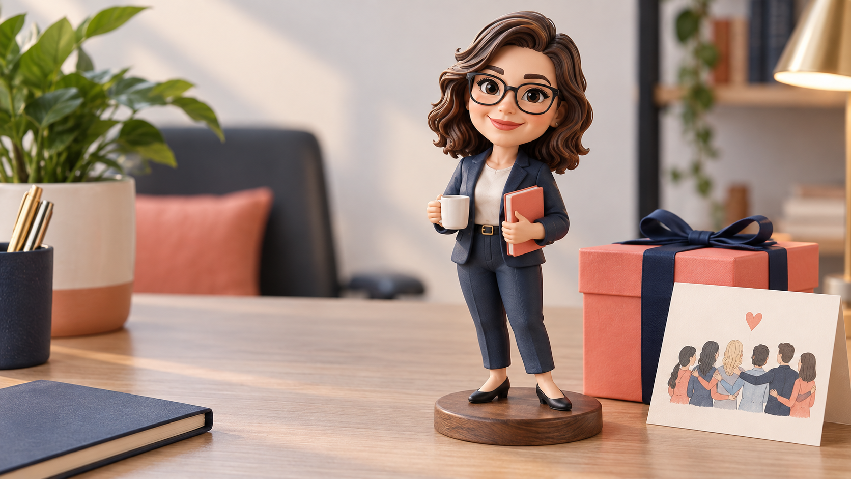 Personalised Gifts for a Boss: Thoughtful Ideas That Feel Personal Personalised gifts for a boss shown as a custom workplace figurine