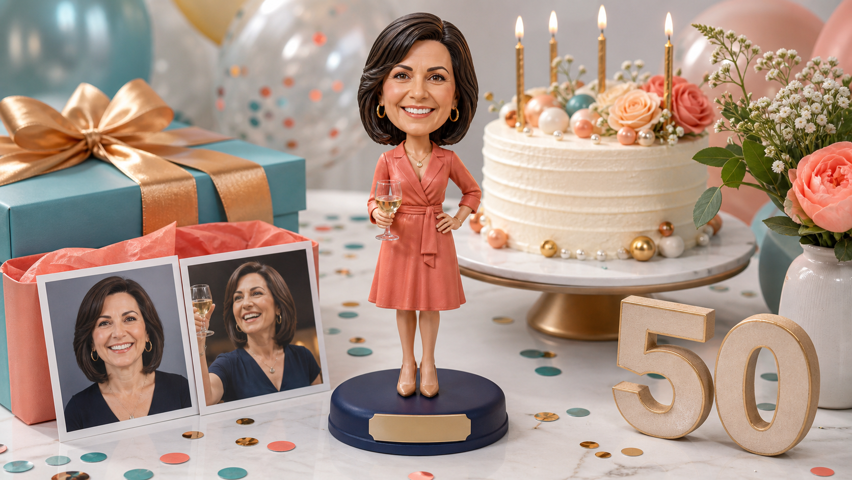 Personalised milestone birthday figurine Personalised milestone birthday figurine with birthday gift details and custom base